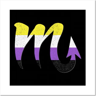 Nonbinary Scorpio Pride Flag Zodiac Sign Posters and Art